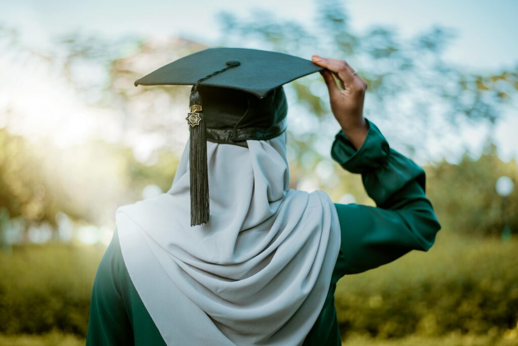 Person in Blue Academic Dress
