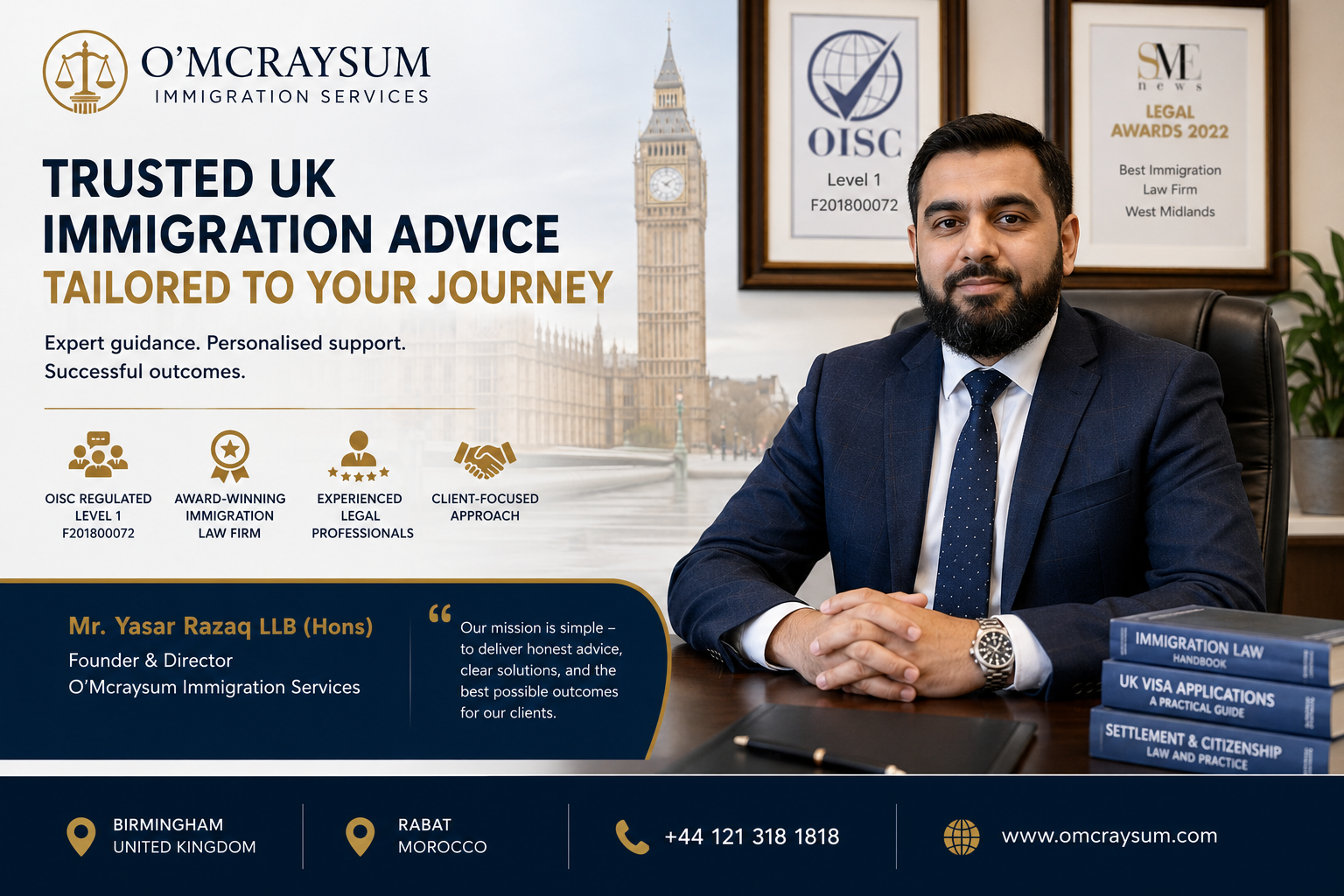 O’Mcraysum Immigration Services: Trusted UK Immigration Experts Led by Mr. Yasar Razaq
