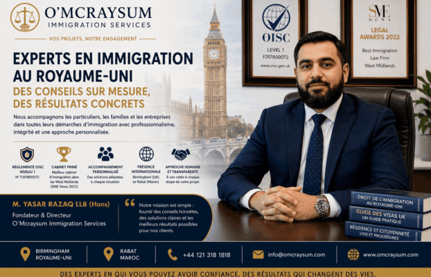 O&rsquo;Mcraysum Immigration Services : Cabinet primé en immigration au Royaume-Uni dirigé par M. Yasar Razaq